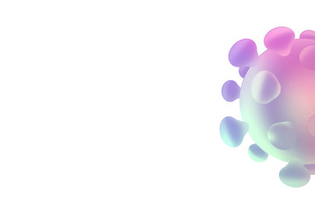 Coronavirus 3d colorful illustration - realistic drawing representation isolated of the chinese virus of the news