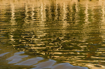 Fototapeta na wymiar Lines that are reflected in moving water