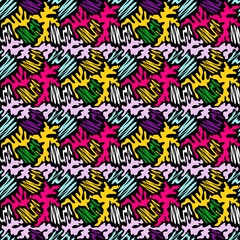 small geometric objects color abstract seamless ethnic pattern in graffiti style with elements of urban modern style