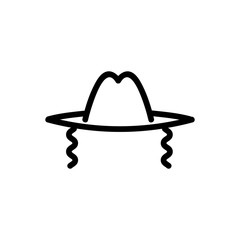 Hat paces icon vector. Thin line sign. Isolated contour symbol illustration