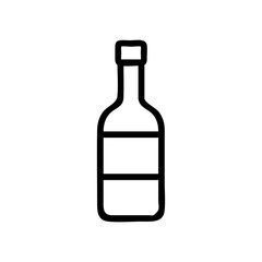 bottle wine icon vector. Thin line sign. Isolated contour symbol illustration