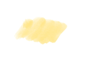 Beautiful yellow watercolor isolated brush