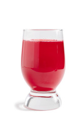Glass of cranberry juice isolated on a white phones with clipping paths with shadow and without shadow