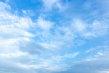 White clouds in the blue sky background.