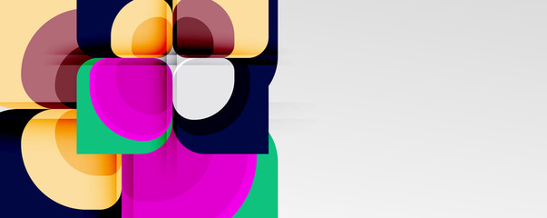 Abstract background - geometric cut paper design flower or square shape composition. Vector Illustration For Wallpaper, Banner, Background, Card, Book Illustration, landing page