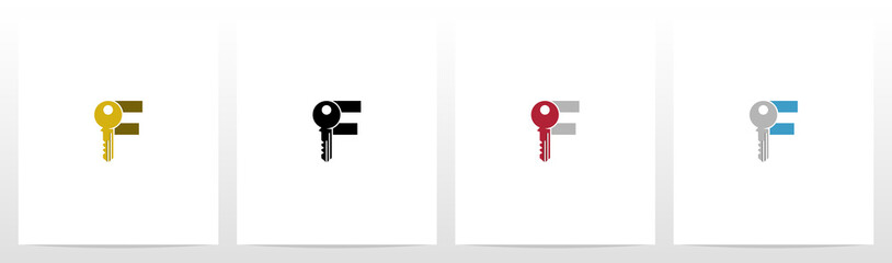 Key On Letter Logo Design F