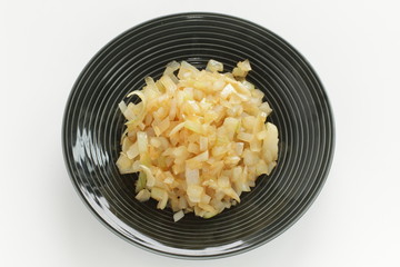 Pan fried mince onion for cooking ingredient