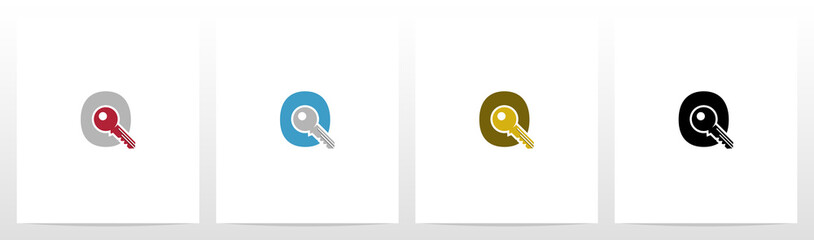 Key On Letter Logo Design Q