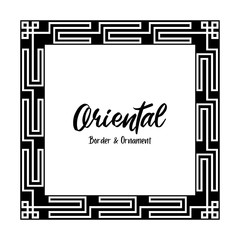 Classic Oriental Chinese Ornament Frame Vintage Border Art Decorative