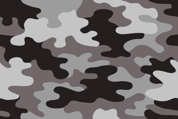 Seamless classic camouflage pattern. Camo fishing hunting vector background.
