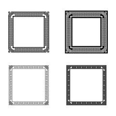 Classic Oriental Chinese Ornament Frame Vintage Border Art Decorative