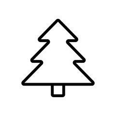 the pine tree icon vector. Thin line sign. Isolated contour symbol illustration