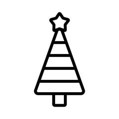 the pine tree icon vector. Thin line sign. Isolated contour symbol illustration