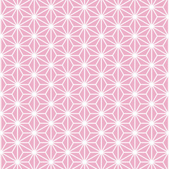 麻の葉 模様　ピンク