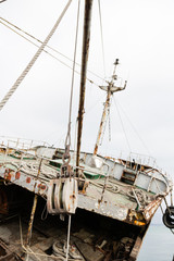 Naklejka premium Old abandoned non-working ship