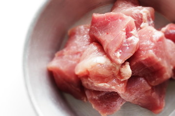 Freshness pork on stainless pan for food ingredient image