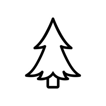 evergreen Christmas tree icon vector. Thin line sign. Isolated contour symbol illustration