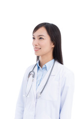 白衣を着た女医