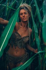 Woman field. Woman nature 