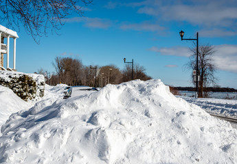 City park after the snowfall 