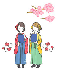 袴を着た大学生の卒業式