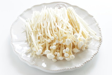 Japanese food ingredient, Enokitake Mushroom
