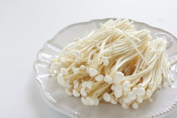 Japanese food ingredient, Enokitake Mushroom