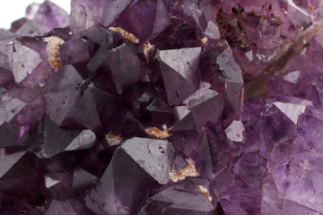 Mineral sample. Amethyst background