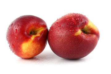 Nectarines isolated on white