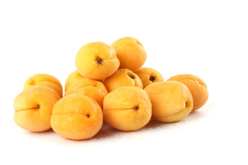 Apricots isolated on white