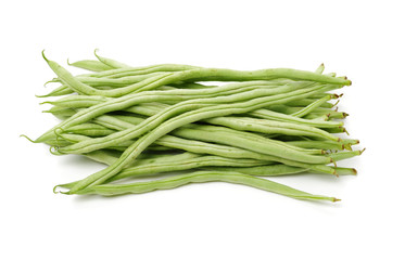 Green kidney bean on white background 