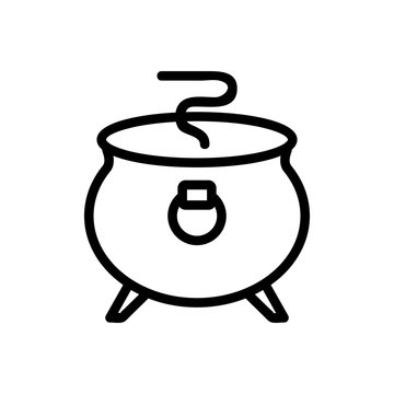 cauldron food icon vector. Thin line sign. Isolated contour symbol illustration