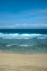 Fototapeta na wymiar the blue wave on beach
