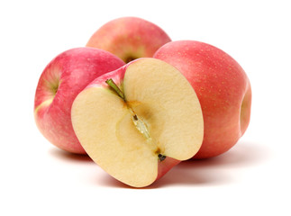 Red apples isolated on white background