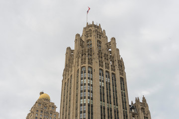 The view of Chicago's famous Tribune Tower on Michigan Ave in Chicago,USA 