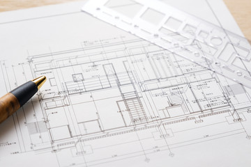 【写真素材】設計イメージ　建築図面　住宅　施設