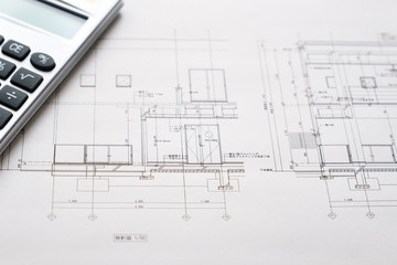 【写真素材】設計イメージ　建築図面　住宅　施設