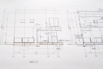 【写真素材】設計イメージ　建築図面　住宅　施設