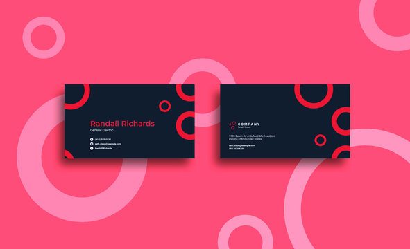 red and elegant business card  