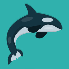 Naklejka premium whale vector illustration in flat style 