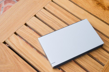 Fototapeta premium Exquisite mobile hard disk closeup