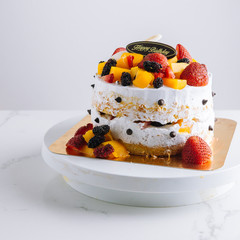 cake with fruits and berries