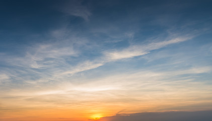 Landscape sunset over the sea nature concept background.