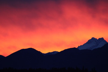 Olympic Mountains at Sunset