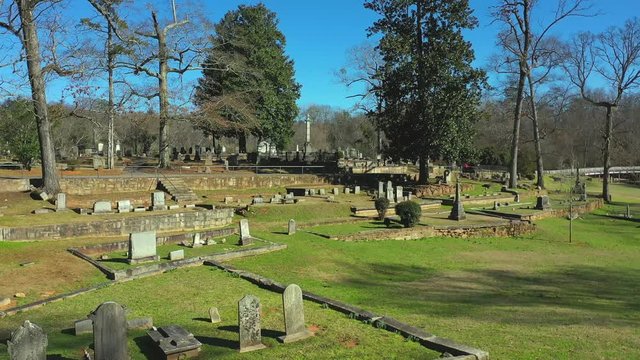 Old cemetery in Athens, Georgia view