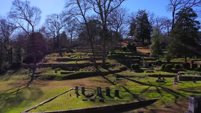 Old cemetery in Athens, Georgia near the UGA Stadium