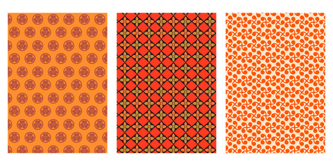 Japanese Flower Motif Abstract Vector Background Collection