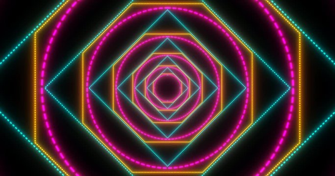 VJ loop sci-fi futuristic tunnel in geometrical forms.