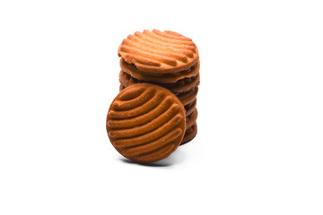 Tasty biscuits isolated on white background