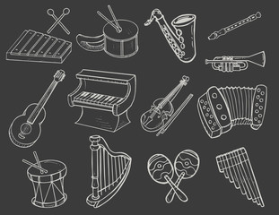 Music Icons White and Grey